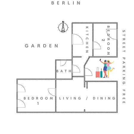 Miet-kamp Ruhig, Zentral, Nahe Messe, Ausgefallenes Design 2 Schlafzimmer Daire *