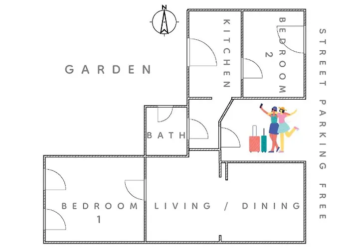 Miet-kamp Ruhig, Zentral, Nahe Messe, Ausgefallenes Design 2 Schlafzimmer شقة *